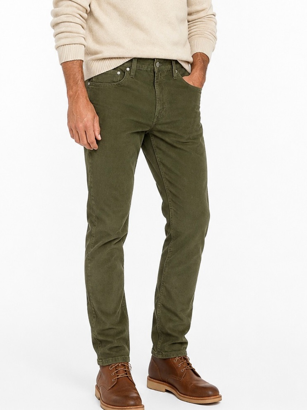 Levi’s 502 Regular Taper Olive Stretch Corduroy Pants 33x30 NWT Men’s